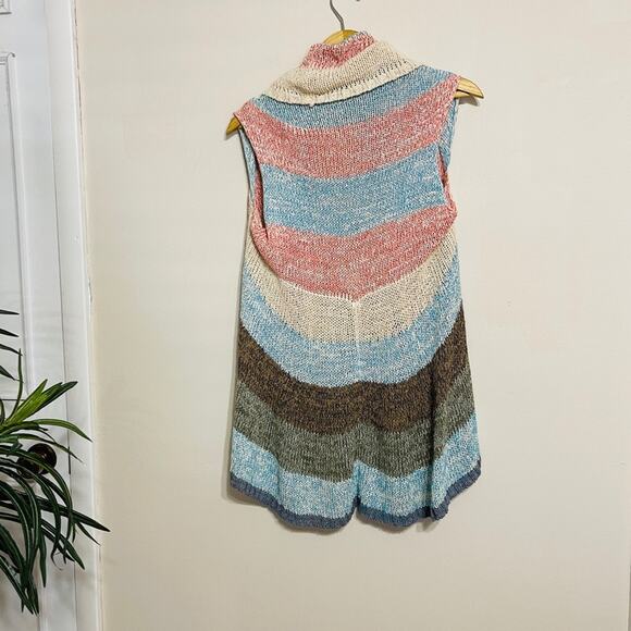 Cabi Cardigan Sleeveless Wrap Sweater Vest Striped Multicolor Size S - Picture 4 of 6